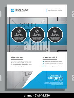 Creative Modern Flyer. Annual Report, Creative Portfolio, A4 minimal flyer, Business Brochure. Stock Vector