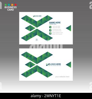 4 colored vector made business card design for corporate and any best company use Stock Vector