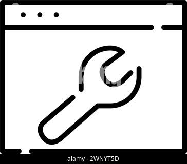 Web customization icon. Settings and customization, it symbolizes fine-tuning your online world. Pixel perfect, editable Stock Vector