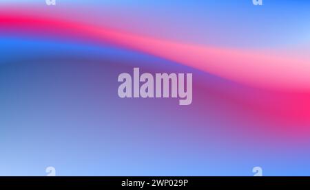 Blurred abstract wavy dynamic gradient background illustration with light blue and pink colors. modern clear and curved smooth and elegant texture Stock Vector