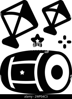 Dhol vector Black and White StockDhol vector Black and White Stock  