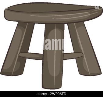 Vector graphic of a three-legged stool Stock Vector