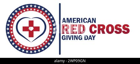 American Red Cross Giving Day. Suitable for greeting card, poster and banner. Stock Vector