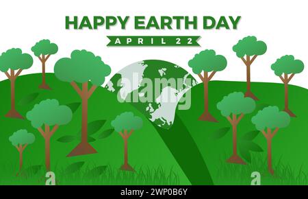 Earth Day Celebrated every year of April 22, Vector banner, flyer