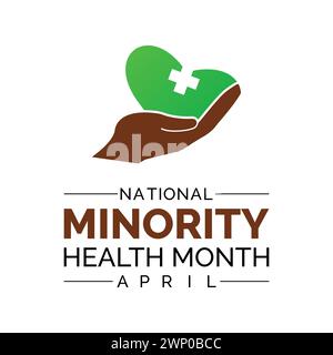 National Minority Health Month Observed every year of April, Vector banner, flyer, poster and social medial template design. Stock Vector