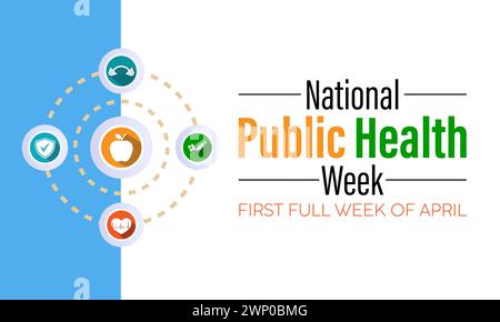 National Public Health Week Observed every year of April 1 to April 7, Vector banner, flyer, poster and social medial template design. Stock Vector