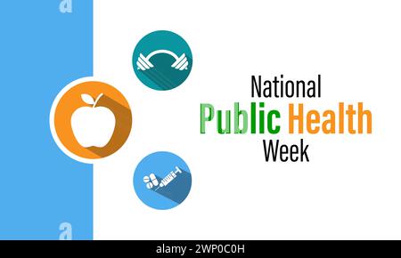 National Public Health Week Observed every year of April 1 to April 7, Vector banner, flyer, poster and social medial template design. Stock Vector