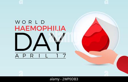 World Hemophilia Day Observed every year of April 17, Vector banner, flyer, poster and social medial template design. Stock Vector