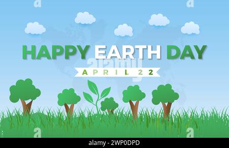Earth Day Celebrated every year of April 22, Vector banner, flyer