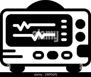 Icon for monitor,atrial fibrillation Stock Vector