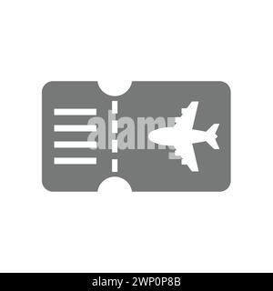 Airplane ticket vector icon. Boarding pass symbol. Stock Vector