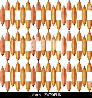 Seamless pattern with Georgia candy roaster squash. Winter squash. Cucurbita maxima. Fruit and vegetables. Flat style. Isolated vector illustration. Stock Vector