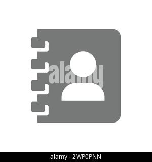 Contact or address book vector icon. Phone book symbol. Stock Vector