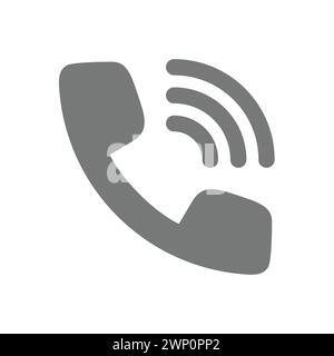 Phone or telephone vector icon. Contact and call symbol. Stock Vector