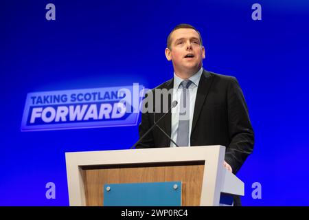 Douglas Ross leader of the Scottish Conservative Party speaking at the Scottish Conservative Party Conference in Aberdeen 2024 Stock Photo