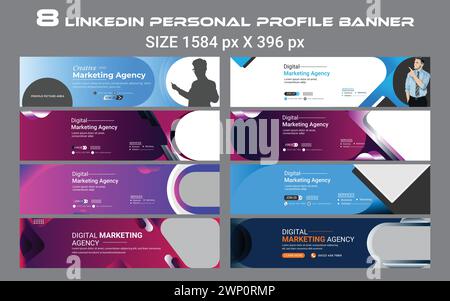 professional LinkedIn background banner or cover photo template  Design Stock Vector