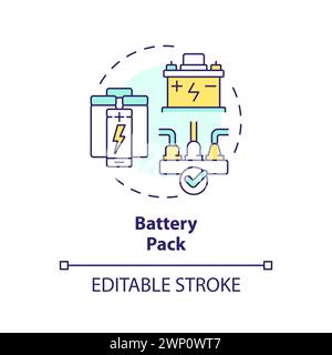 Battery pack multi color concept icon Stock Vector