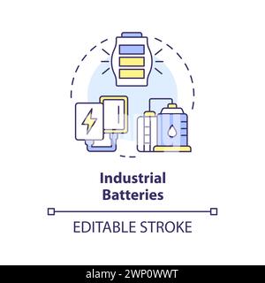 Industrial batteries multi color concept icon Stock Vector