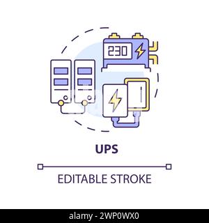 Uninterruptible power supply multi color concept icon Stock Vector