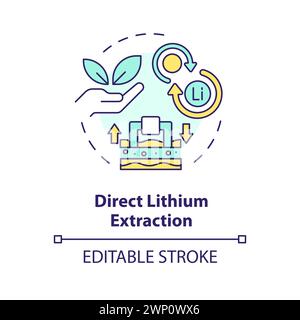 Direct lithium extraction multi color concept icon Stock Vector