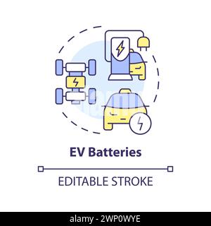 EV batteries multi color concept icon Stock Vector