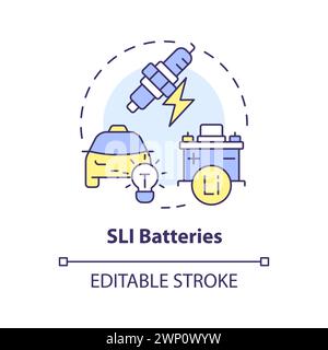 SLI batteries multi color concept icon Stock Vector