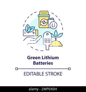Green lithium batteries multi color concept icon Stock Vector