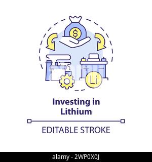 Investing in lithium multi color concept icon Stock Vector