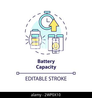Battery capacity multi color concept icon Stock Vector