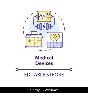 Medical devices multi color concept icon Stock Vector