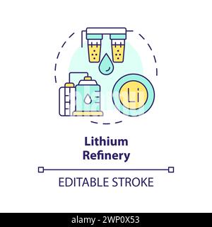 Lithium refinery multi color concept icon Stock Vector