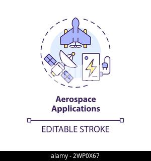 Aerospace applications multi color concept icon Stock Vector