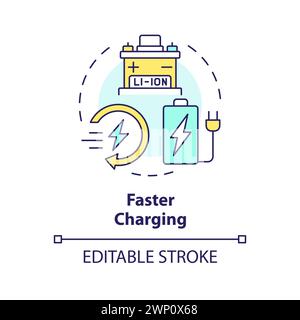 Faster charging multi color concept icon Stock Vector