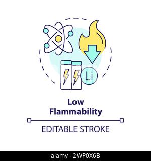 Low flammability multi color concept icon Stock Vector