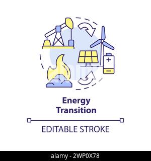 Energy transition multi color concept icon Stock Vector