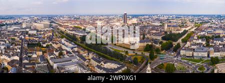 Aerial view of french city Nantes Stock Photo