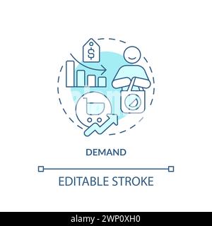 Demand soft blue concept icon Stock Vector