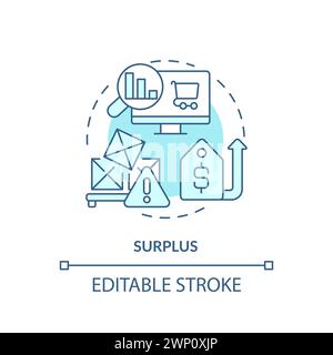Surplus soft blue concept icon Stock Vector
