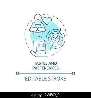 Tastes and preferences soft blue concept icon Stock Vector