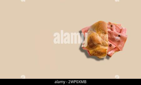 A sandwich with a typical Italian cured meat called mortadella Stock Photo