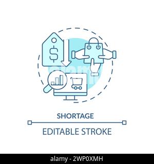 Shortage soft blue concept icon Stock Vector