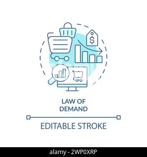 Law of demand soft blue concept icon Stock Vector