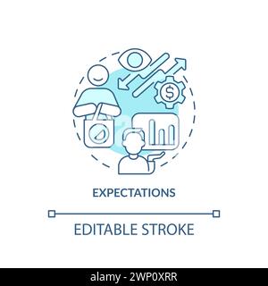 Expectations soft blue concept icon Stock Vector