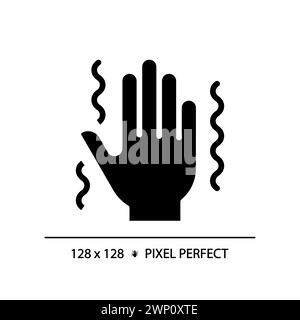 Parkinsons disease black glyph icon Stock Vector