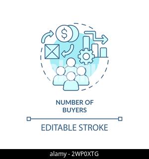 Number of buyers soft blue concept icon Stock Vector
