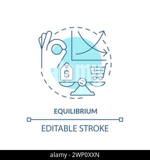 Equilibrium soft blue concept icon Stock Vector