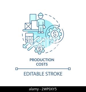 Production costs soft blue concept icon Stock Vector