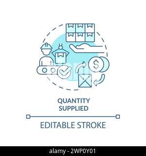 Quantity supplies soft blue concept icon Stock Vector