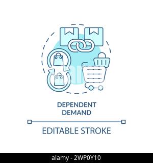 Dependent demand soft blue concept icon Stock Vector