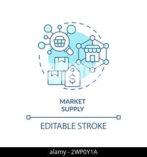Market supply soft blue concept icon Stock Vector